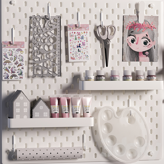 Ikea SKADIS Pegboard for Teenagers and Kids 04 3ds Max - thumbnail 2