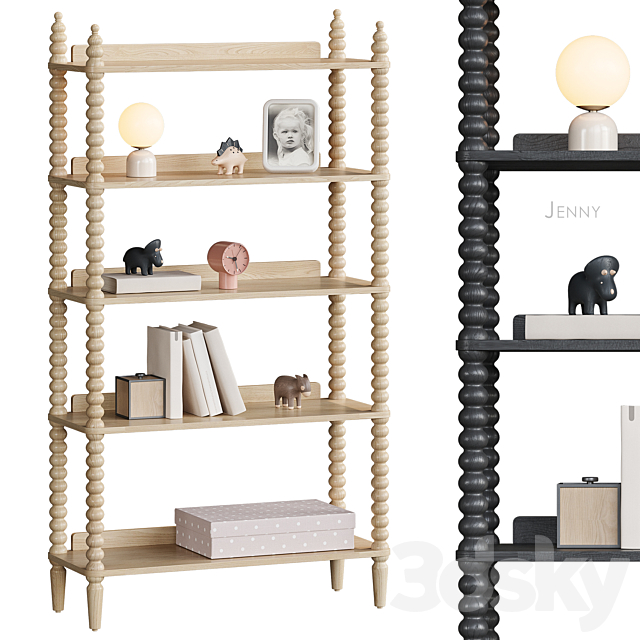 Jenny Lind bookcase CRATE & KIDS 3ds Max - thumbnail 1