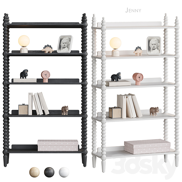 Jenny Lind bookcase CRATE & KIDS 3ds Max - thumbnail 3