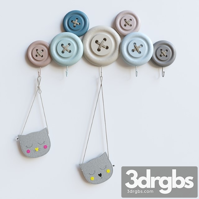 Kare design knobs hook with kids bag - thumbnail 1