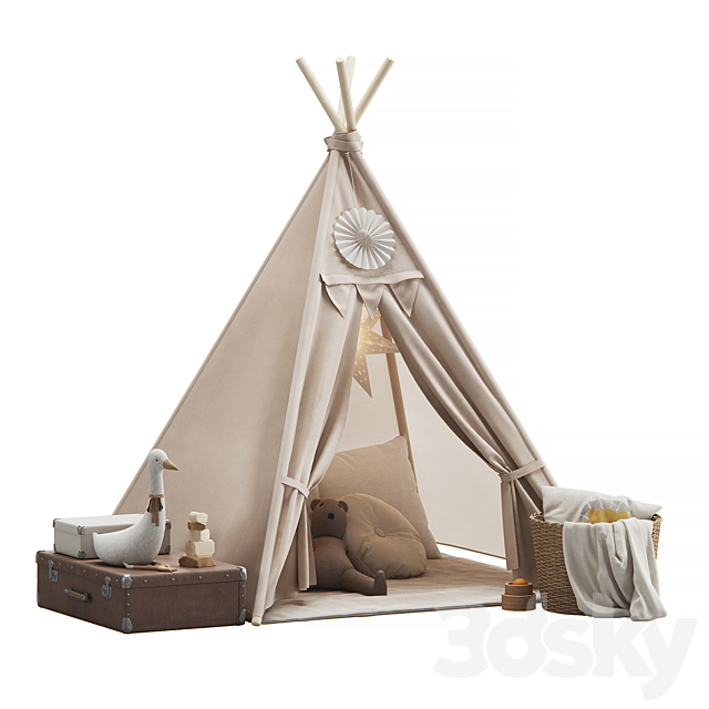 Kid Teepee Vintage 3ds Max - thumbnail 1