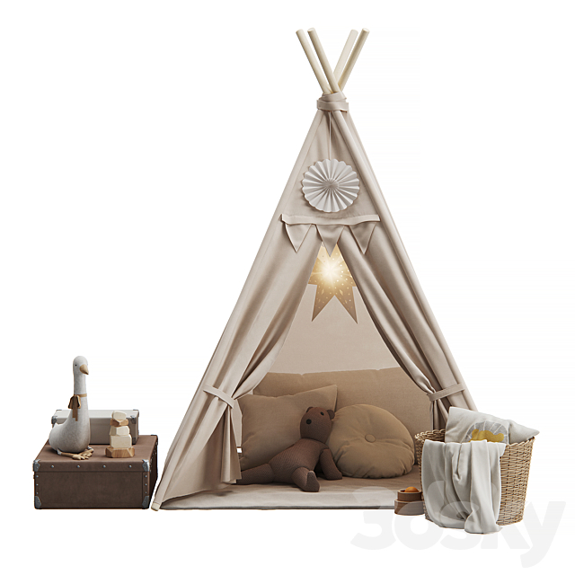 Kid Teepee Vintage 3ds Max - thumbnail 2