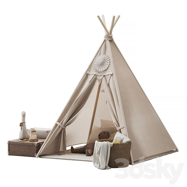 Kid Teepee Vintage 3ds Max - thumbnail 3