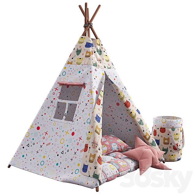 Kids Wigwam 3ds Max - thumbnail 3