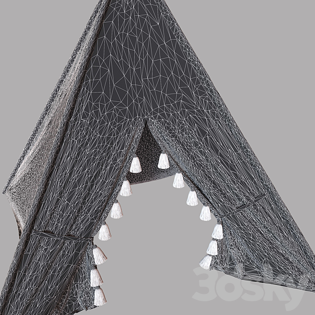 Mali Printed Canvas Teepee Tent Arrows 3ds Max - thumbnail 3