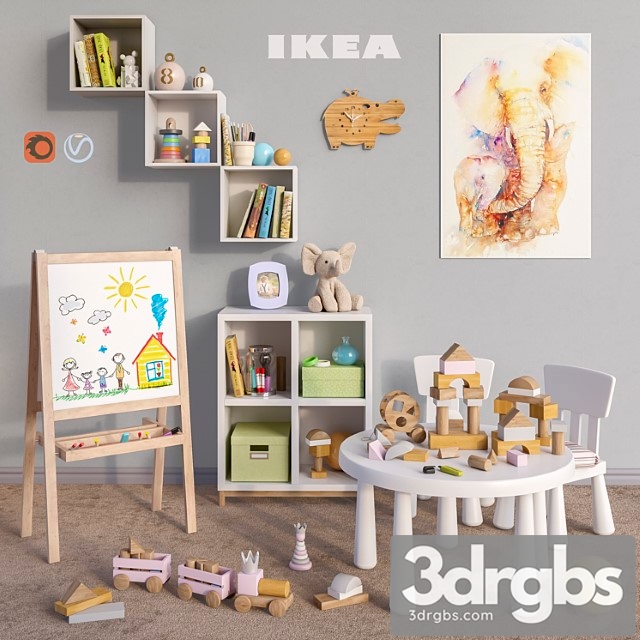 Modular Furniture Ikea Accessories Decor and Toys Set 5 3dsmax Download - thumbnail 1