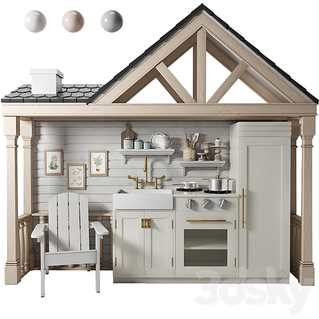 Pottery Barn Kids Play Kitchen 3ds Max - thumbnail 1