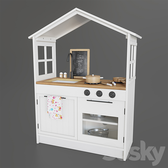 Pottery Barn My First Farmhouse Play Kitchen 3ds Max - thumbnail 1