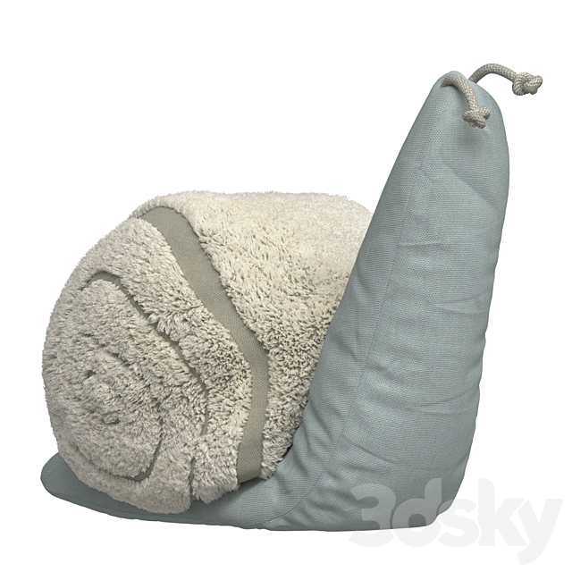 Pouf Monsieur Snail for a children’s room 3ds Max - thumbnail 1