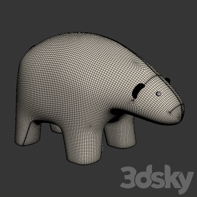 Pouf Sweet Bear Light 3ds Max - thumbnail 2