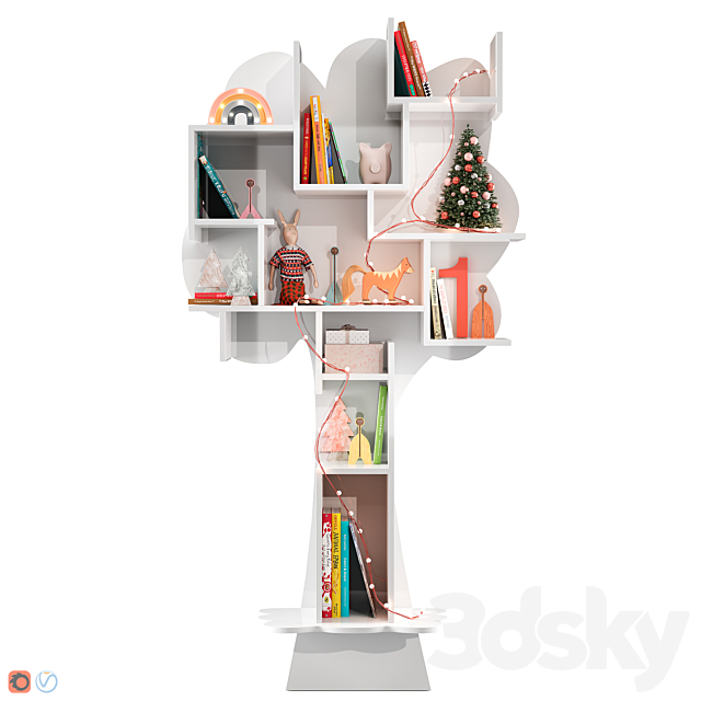 Shelf in the nursery with decor 3ds Max - thumbnail 1