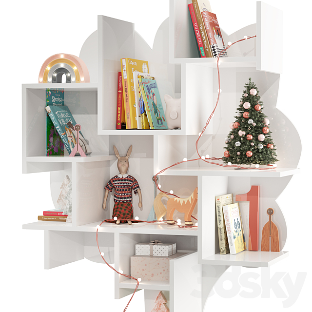 Shelf in the nursery with decor 3ds Max - thumbnail 2