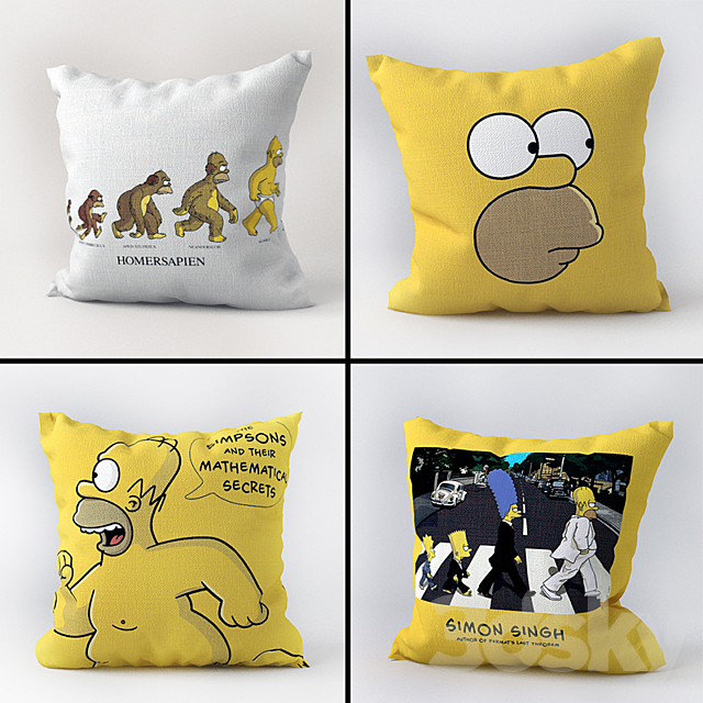 SIMPSONS PILLOWS \\ Pillow Simpsons 3ds Max - thumbnail 2