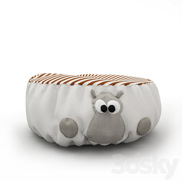 soft pouf in the nursery 3ds Max - thumbnail 1