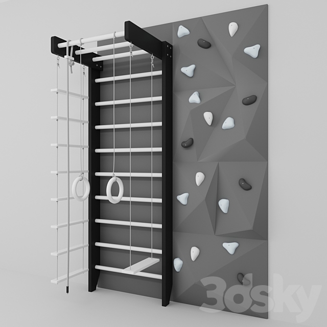 Swedish wall gray 3ds Max - thumbnail 1