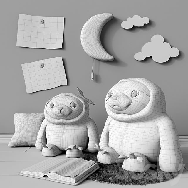 Toys and accessories for a children’s room set 1 3ds Max - thumbnail 3