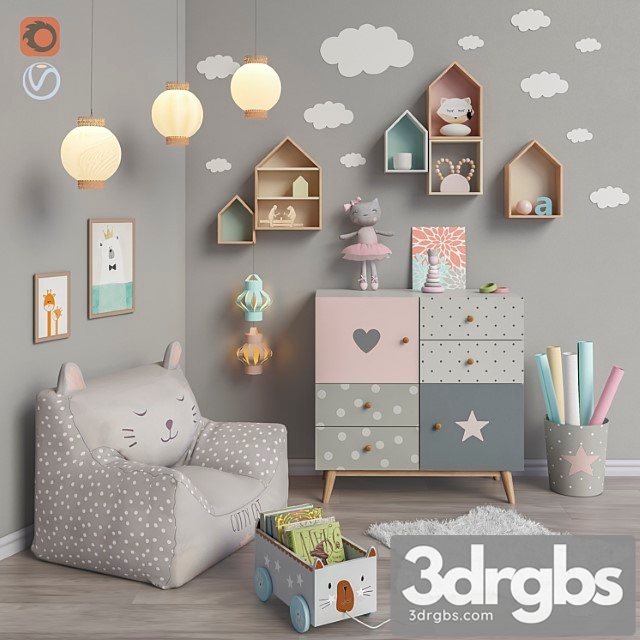 Toys And Furniture Set 10 3dsmax Download - thumbnail 1