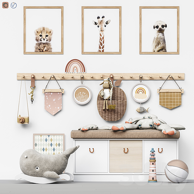 Toys and furniture set 100 3ds Max - thumbnail 1