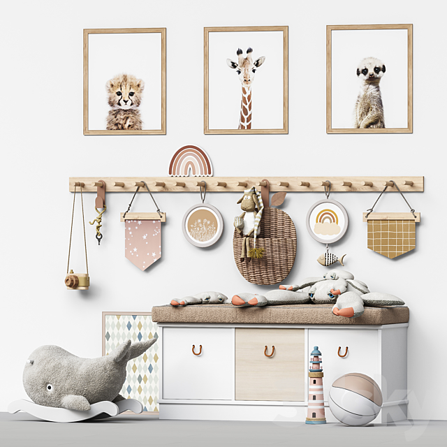 Toys and furniture set 100 3ds Max - thumbnail 2