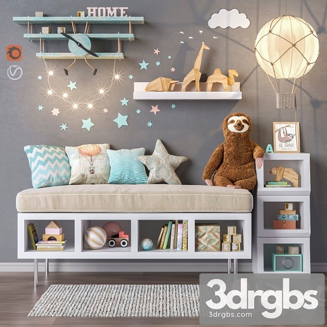 Toys and furniture set 32 3dsmax Download - thumbnail 1