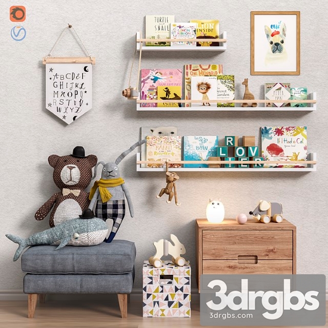 Toys and furniture set 35 3dsmax Download - thumbnail 1