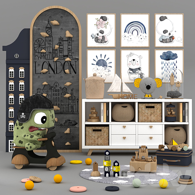 toys and furniture set 3ds Max - thumbnail 1