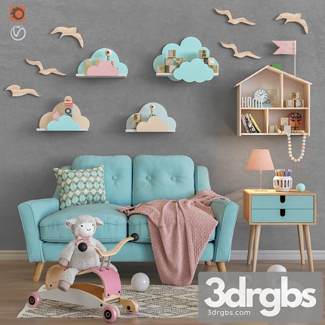 Toys Decor And Furniture For Childrens Room 34 3dsmax Download - thumbnail 1