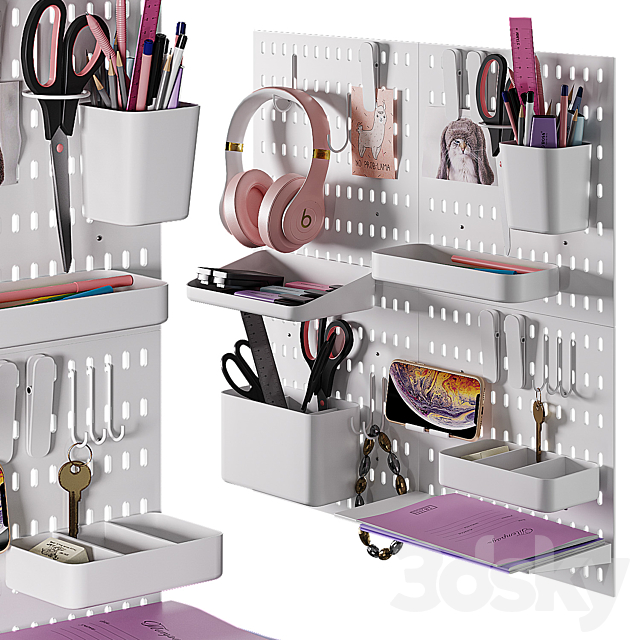 Wall stationery organizer 3ds Max - thumbnail 2