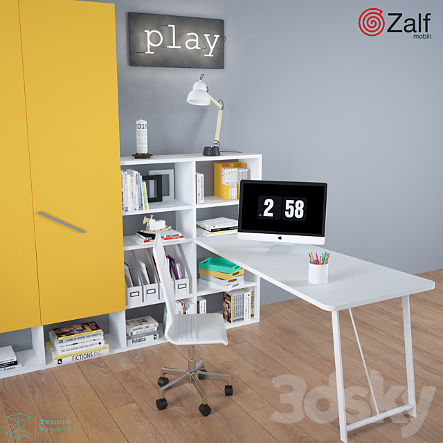 Wardrobe for kids’ bedrooms 3ds Max - thumbnail 3