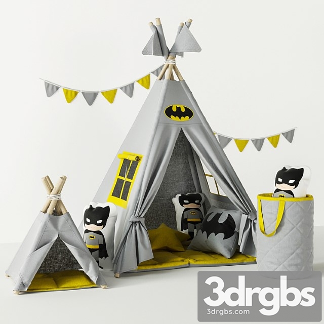 Wigwam batman with cushions and basket - thumbnail 1