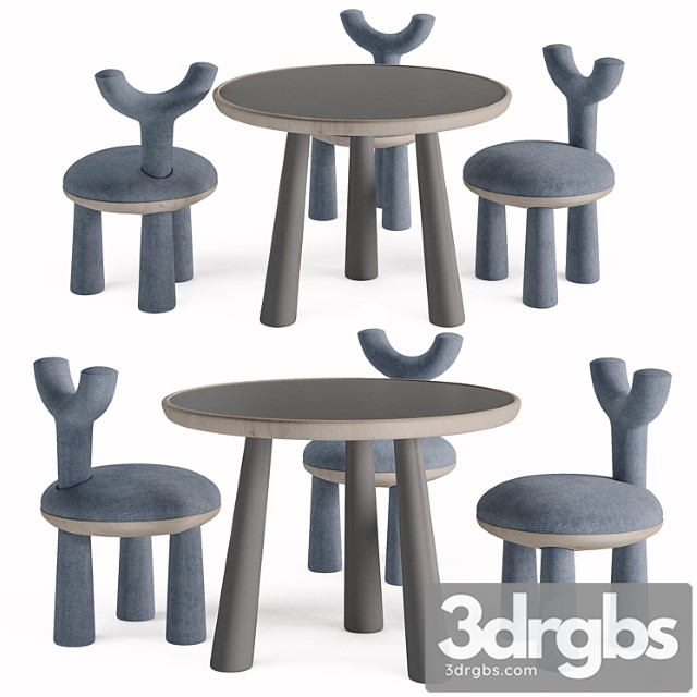 Children Table and Chairs Set by Flow 3dsmax Download - thumbnail 1