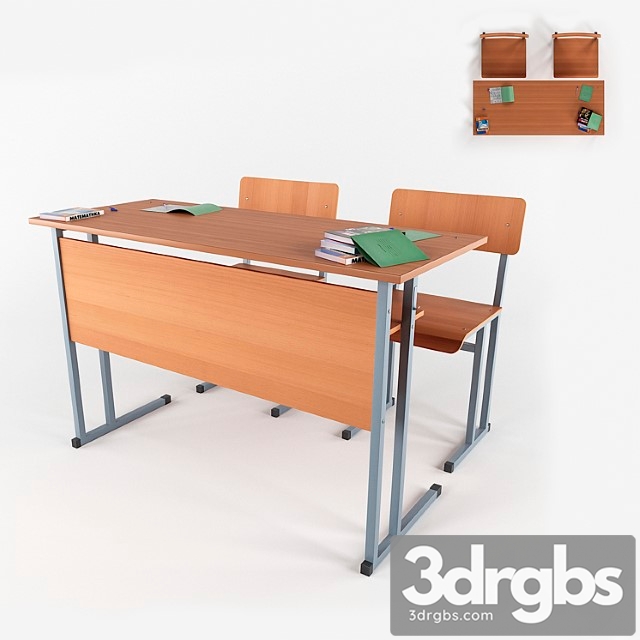 Desk and chairs 3dsmax Download - thumbnail 1