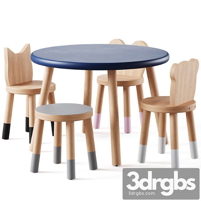 Nico & yeye round kids table and chairs by pottery barn - thumbnail 1