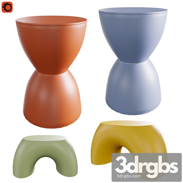 Plastic stool and children& 3dsmax Download - thumbnail 1