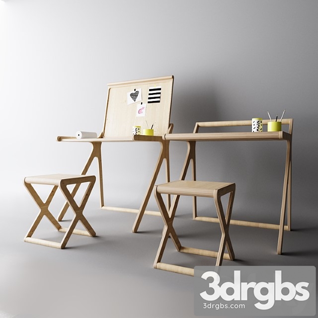 Table Chair Children 2 3dsmax Download - thumbnail 1