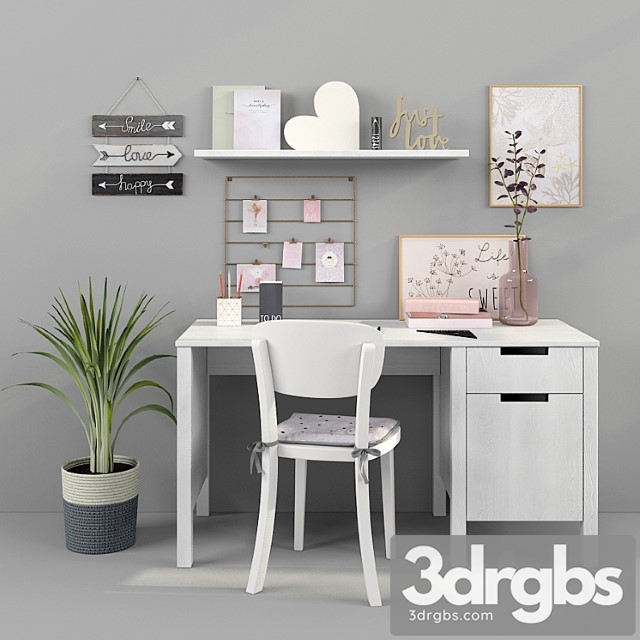 Writing table and decor for a nursery 15 3dsmax Download - thumbnail 1