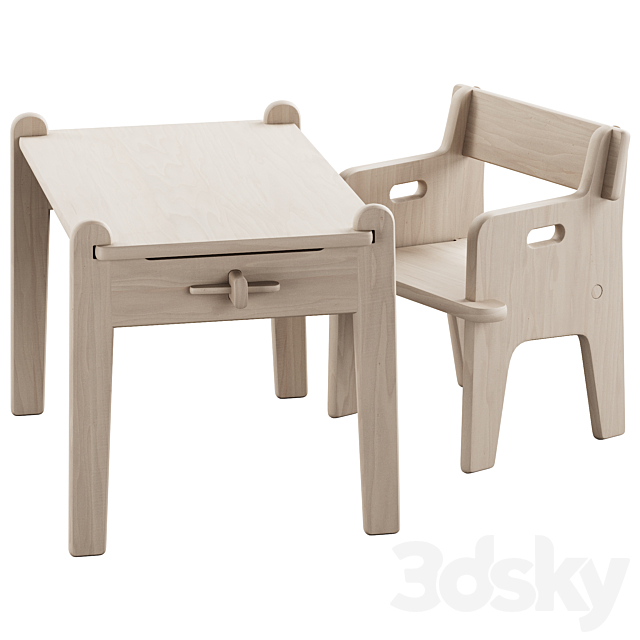 353 CH410 Peter’s chair and CH411 Peter’s table by Carl Hansen & Son 3DS Max Model - thumbnail 2