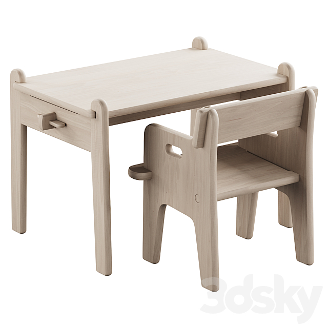 353 CH410 Peter’s chair and CH411 Peter’s table by Carl Hansen & Son 3DS Max Model - thumbnail 4