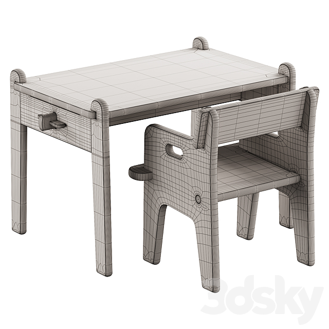 353 CH410 Peter’s chair and CH411 Peter’s table by Carl Hansen & Son 3DS Max Model - thumbnail 6