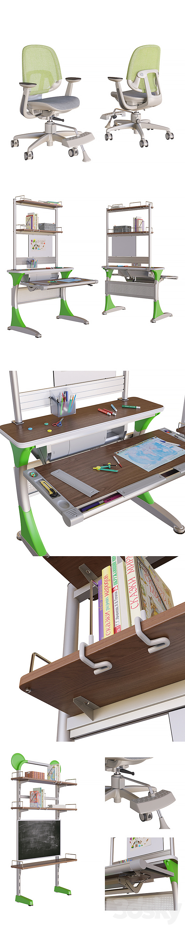 A set of furniture for the student 3DSMax File - thumbnail 2