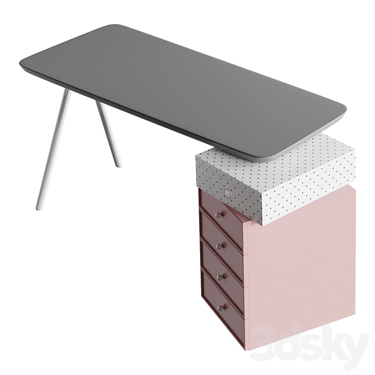 AIR KOZA HOME DESK 3DS Max Model - thumbnail 2