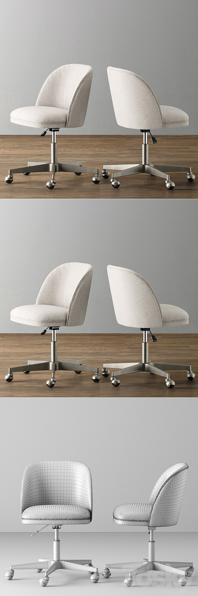 ALESSA UPHOLSTERED DESK CHAIR 3DSMax File - thumbnail 2