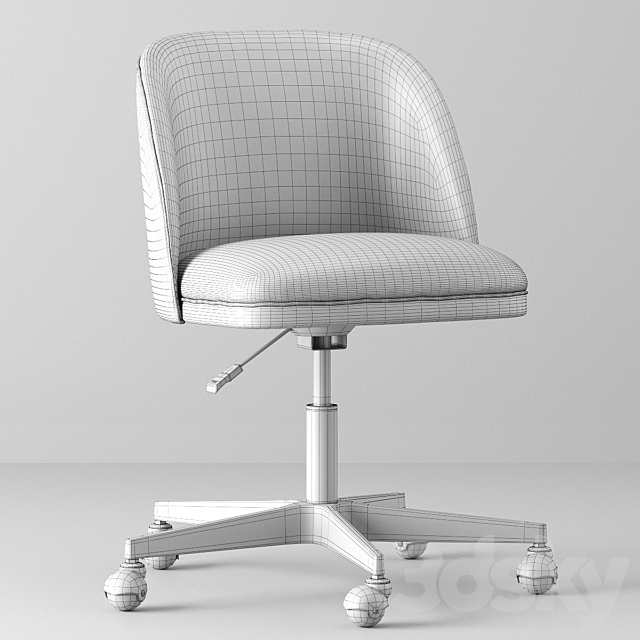 ALESSA UPHOLSTERED DESK CHAIR 3DSMax File - thumbnail 3