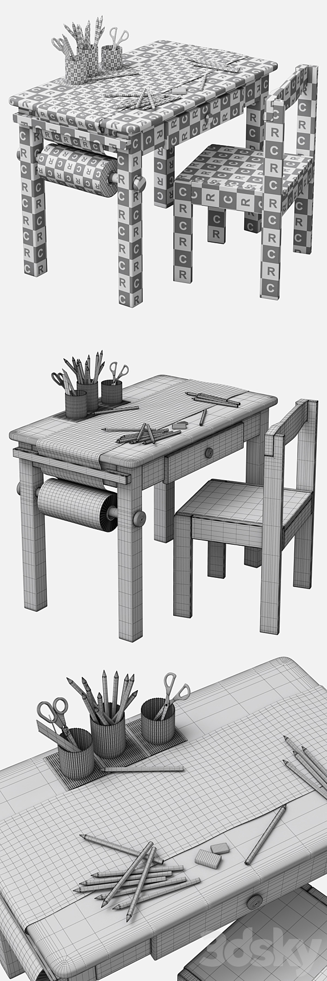 Baby table set 3DSMax File - thumbnail 3