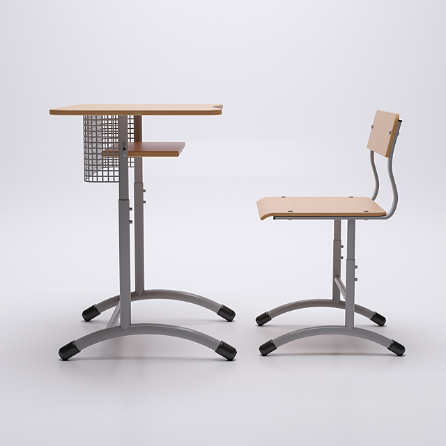 Chair and student’s desk “Extra” 3DS Max Model - thumbnail 2