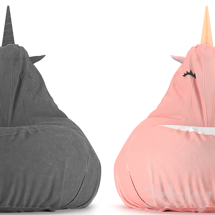 Chair Bag Unicorn 3DS Max - thumbnail 2