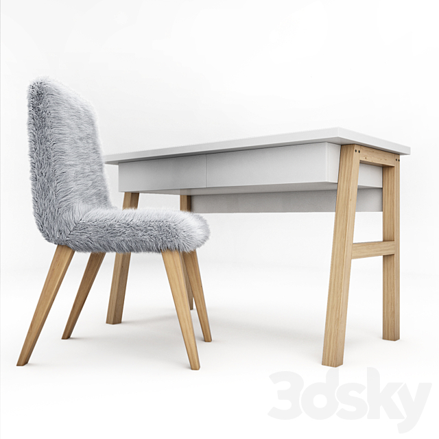 Children’s desk classic M1 from Ellipse 3ds Max - thumbnail 2