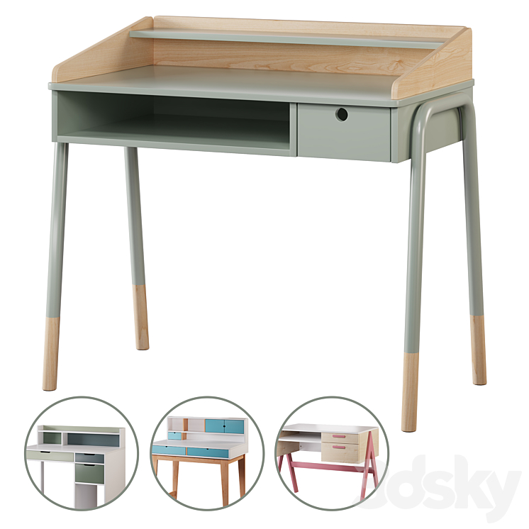 Children’s desk set01 3DS Max Model - thumbnail 1