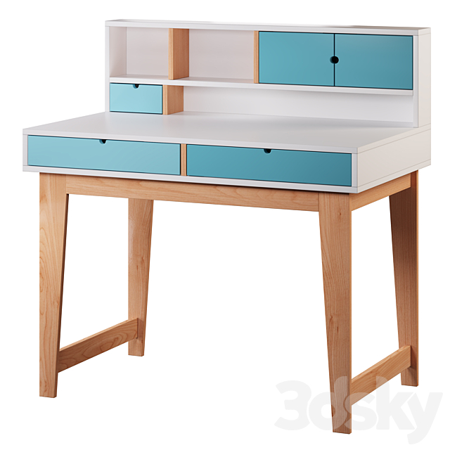 Children’s desk set01 3DS Max Model - thumbnail 2