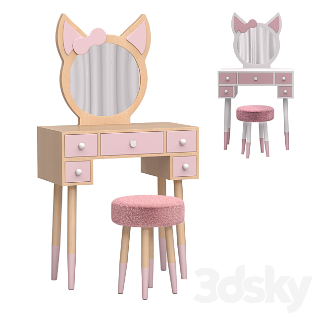 Children’s dressing table “CAT” 3ds Max - thumbnail 2